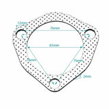 Auspuffdichtung 3-Loch 63mm (2.5 Zoll) Flansch mehrlagig hitzebeständig Stahl