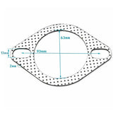 Auspuffdichtung 2-Loch 63mm (2.5 Zoll) Flansch mehrlagig hitzebeständig Stahl