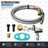 Turbo Ölleitung Ölzulauf Rücklauf Stahlflex Turbolader GT28 GT30 K03 K04 T3 T4